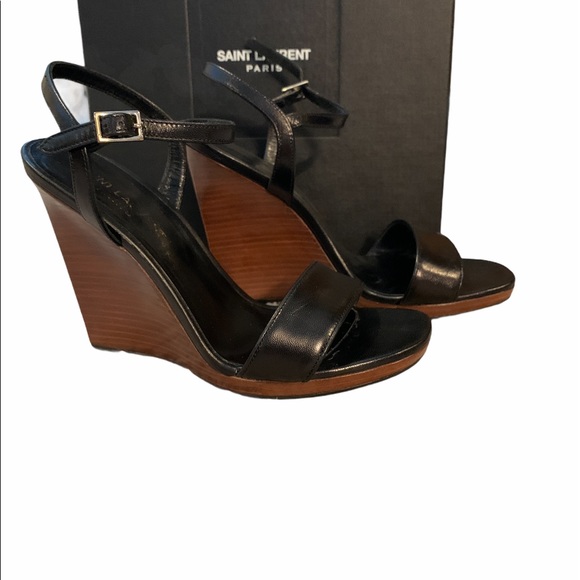 ‼️Saint Laurent Jane Wooden Wedge sandals - Picture 1 of 13